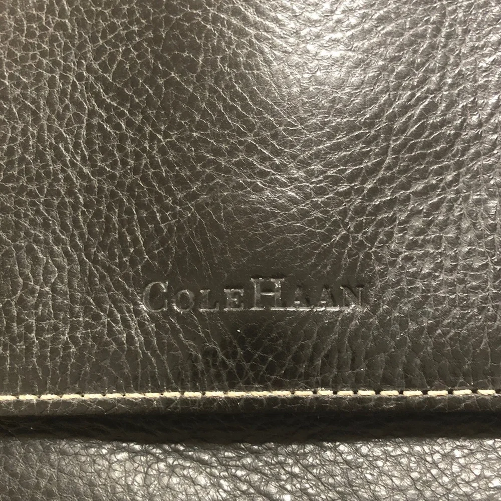 Cole Haan Black Pebbled Leather Briefcase Sleeve